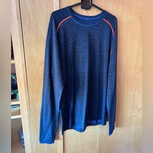 Lululemon men’s large metal vent tech long sleeve T-shirt orange and navy